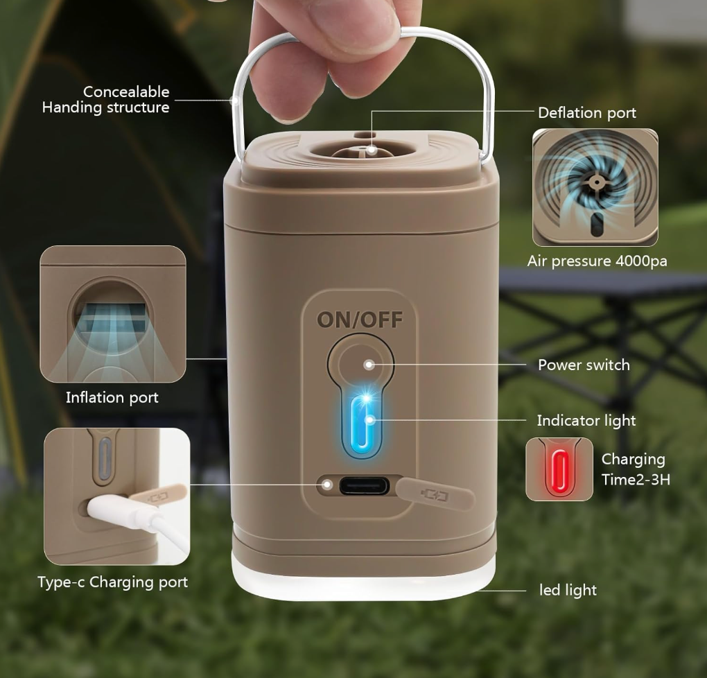 Lightweight Air Inflator with Lighting