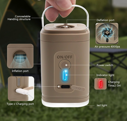 Lightweight Air Inflator with Lighting
